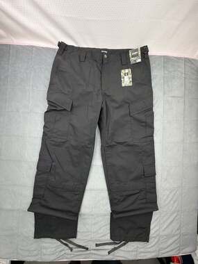 CQR Tactical Pants Size L Regular Black Cargo Work Uniform NWT
